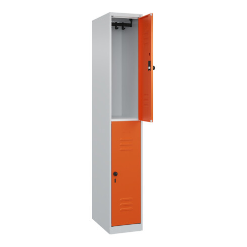 C+P Doppelstock-Spind Classic PLUS, 1 Abteil, 1850x300x500mm, 7035/2004 Verschluss Sicherheits-Drehriegel