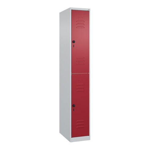 C+P Doppelstock-Spind Classic PLUS, 1 Abteil, 1850x300x500mm, 7035/3003 Verschluss Sicherheits-Drehriegel