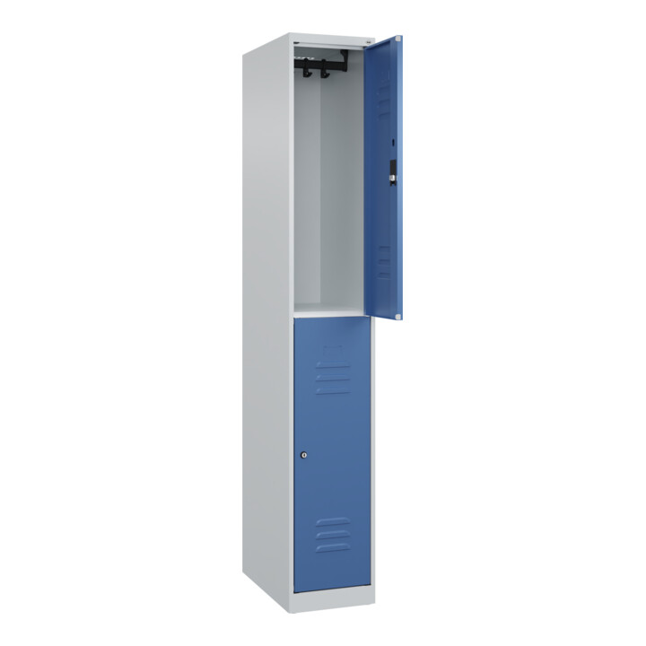 C+P Doppelstock-Spind Classic PLUS, 1 Abteil, 1850x300x500mm, 7035/5023 Verschluss Zylinderschloss