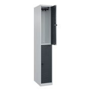 C+P Doppelstock-Spind Classic PLUS, 1 Abteil, 1850x300x500mm, 7035/7016 Verschluss Sicherheits-Drehriegel