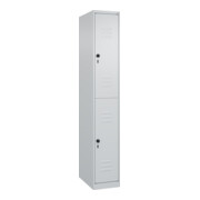 C+P Doppelstock-Spind Classic PLUS, 1 Abteil, 1850x300x500mm, 7035/7035 Verschluss Sicherheits-Drehriegel