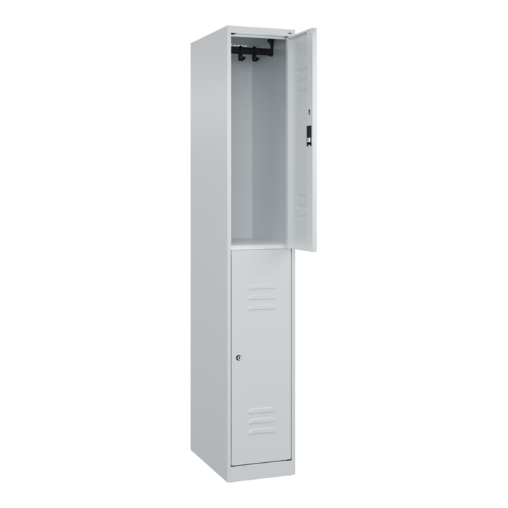 C+P Doppelstock-Spind Classic PLUS, 1 Abteil, 1850x300x500mm, 7035/7035 Verschluss Zylinderschloss