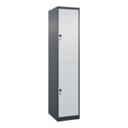 C+P Doppelstock-Spind Classic PLUS, 1 Abteil, 1850x400x500mm, 7016/7035 Verschluss Sicherheits-Drehriegel