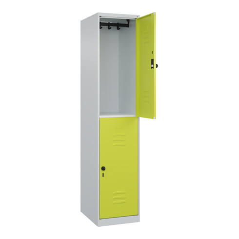C+P Doppelstock-Spind Classic PLUS, 1 Abteil, 1850x400x500mm, 7035/0024 Verschluss Sicherheits-Drehriegel