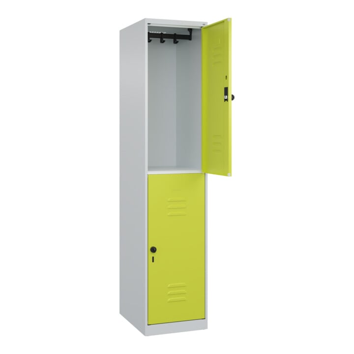 C+P Doppelstock-Spind Classic PLUS, 1 Abteil, 1850x400x500mm, 7035/0024 Verschluss Sicherheits-Drehriegel