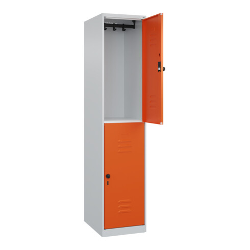 C+P Doppelstock-Spind Classic PLUS, 1 Abteil, 1850x400x500mm, 7035/2004 Verschluss Sicherheits-Drehriegel