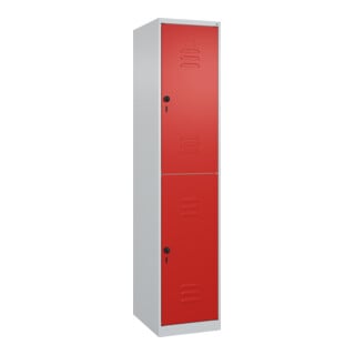 C+P Doppelstock-Spind Classic PLUS, 1 Abteil, 1850x400x500mm, 7035/3020 Verschluss Sicherheits-Drehriegel