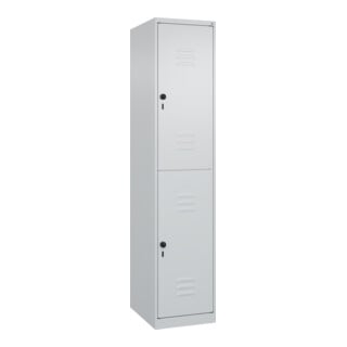 C+P Doppelstock-Spind Classic PLUS, 1 Abteil, 1850x400x500mm, 7035/7035 Verschluss Sicherheits-Drehriegel