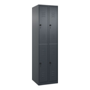 C+P Doppelstock-Spind Classic PLUS, 2 Abteile, 1850x500x500mm, 7016/7016 Verschluss Sicherheits-Drehriegel