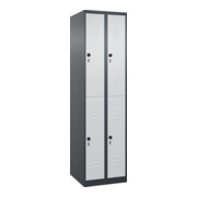 C+P Doppelstock-Spind Classic PLUS, 2 Abteile, 1850x500x500mm, 7016/7035 Verschluss Sicherheits-Drehriegel