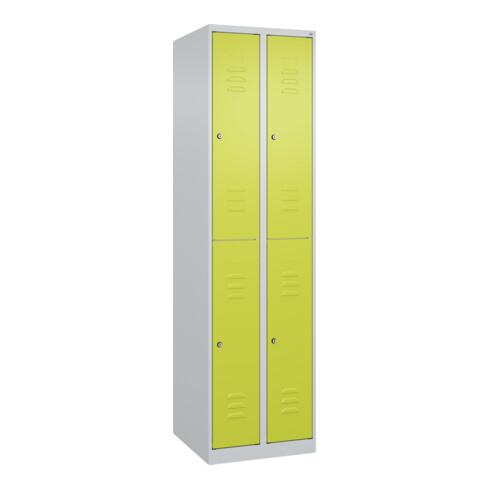 C+P Doppelstock-Spind Classic PLUS, 2 Abteile, 1850x500x500mm, 7035/0024 Verschluss Zylinderschloss