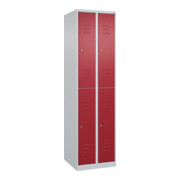 C+P Doppelstock-Spind Classic PLUS, 2 Abteile, 1850x500x500mm, 7035/3003 Verschluss Zylinderschloss