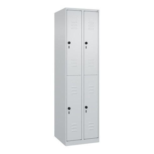 C+P Doppelstock-Spind Classic PLUS, 2 Abteile, 1850x500x500mm, 7035/7035 Verschluss Sicherheits-Drehriegel