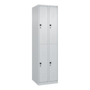 C+P Doppelstock-Spind Classic PLUS, 2 Abteile, 1850x500x500mm, 7035/7035 Verschluss Sicherheits-Drehriegel