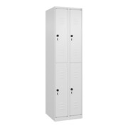 C+P Doppelstock-Spind Classic PLUS, 2 Abteile, 1850x500x500mm, 9016/9016 Verschluss Sicherheits-Drehriegel