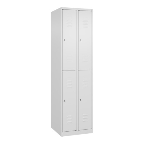 C+P Doppelstock-Spind Classic PLUS, 2 Abteile, 1850x500x500mm, 9016/9016 Verschluss Zylinderschloss