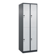 C+P Doppelstock-Spind Classic PLUS, 2 Abteile, 1850x600x500mm, 7016/7035 Verschluss Sicherheits-Drehriegel