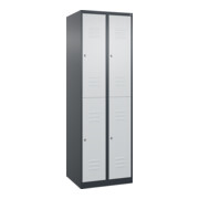 C+P Doppelstock-Spind Classic PLUS, 2 Abteile, 1850x600x500mm, 7016/7035 Verschluss Zylinderschloss