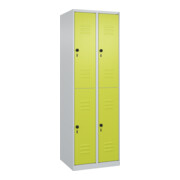 C+P Doppelstock-Spind Classic PLUS, 2 Abteile, 1850x600x500mm, 7035/0024 Verschluss Sicherheits-Drehriegel