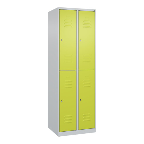 C+P Doppelstock-Spind Classic PLUS, 2 Abteile, 1850x600x500mm, 7035/0024 Verschluss Zylinderschloss