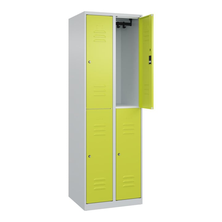 C+P Doppelstock-Spind Classic PLUS, 2 Abteile, 1850x600x500mm, 7035/0024 Verschluss Zylinderschloss