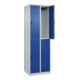 C+P Doppelstock-Spind Classic PLUS, 2 Abteile, 1850x600x500mm, 7035/5010 Verschluss Sicherheits-Drehriegel-2