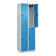 C+P Doppelstock-Spind Classic PLUS, 2 Abteile, 1850x600x500mm, 7035/5012 Verschluss Sicherheits-Drehriegel-2