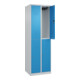 C+P Doppelstock-Spind Classic PLUS, 2 Abteile, 1850x600x500mm, 7035/5012 Verschluss Zylinderschloss-2