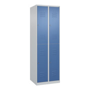 C+P Doppelstock-Spind Classic PLUS, 2 Abteile, 1850x600x500mm, 7035/5023 Verschluss Zylinderschloss