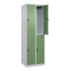 C+P Doppelstock-Spind Classic PLUS, 2 Abteile, 1850x600x500mm, 7035/6011 Verschluss Sicherheits-Drehriegel