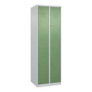 C+P Doppelstock-Spind Classic PLUS, 2 Abteile, 1850x600x500mm, 7035/6011 Verschluss Zylinderschloss