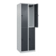 C+P Doppelstock-Spind Classic PLUS, 2 Abteile, 1850x600x500mm, 7035/7016 Verschluss Sicherheits-Drehriegel