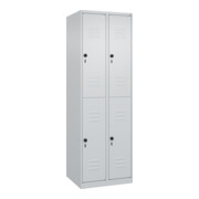 C+P Doppelstock-Spind Classic PLUS, 2 Abteile, 1850x600x500mm, 7035/7035 Verschluss Sicherheits-Drehriegel