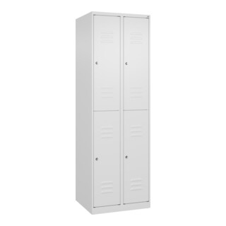 C+P Doppelstock-Spind Classic PLUS, 2 Abteile, 1850x600x500mm, 9016/9016 Verschluss Zylinderschloss