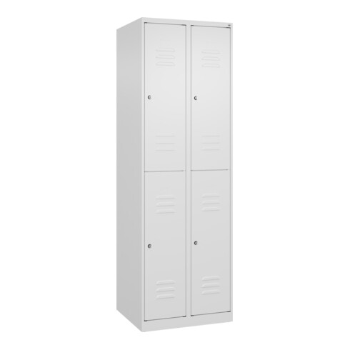 C+P Doppelstock-Spind Classic PLUS, 2 Abteile, 1850x600x500mm, 9016/9016 Verschluss Zylinderschloss