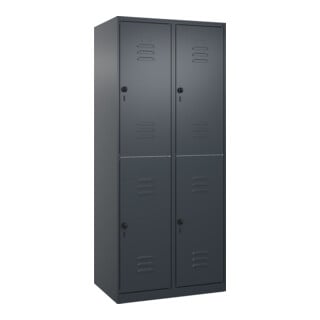 C+P Doppelstock-Spind Classic PLUS, 2 Abteile, 1850x800x500mm, 7016/7016 Verschluss Sicherheits-Drehriegel