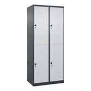 C+P Doppelstock-Spind Classic PLUS, 2 Abteile, 1850x800x500mm, 7016/7035 Verschluss Sicherheits-Drehriegel