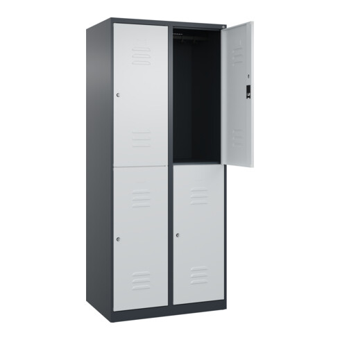 C+P Doppelstock-Spind Classic PLUS, 2 Abteile, 1850x800x500mm, 7016/7035 Verschluss Zylinderschloss