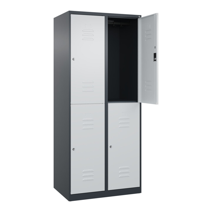 C+P Doppelstock-Spind Classic PLUS, 2 Abteile, 1850x800x500mm, 7016/7035 Verschluss Zylinderschloss