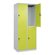 C+P Doppelstock-Spind Classic PLUS, 2 Abteile, 1850x800x500mm, 7035/0024 Verschluss Sicherheits-Drehriegel