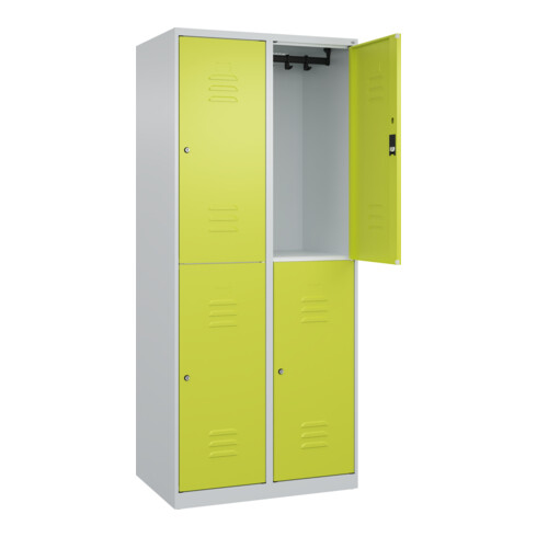 C+P Doppelstock-Spind Classic PLUS, 2 Abteile, 1850x800x500mm, 7035/0024 Verschluss Zylinderschloss