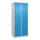 C+P Doppelstock-Spind Classic PLUS, 2 Abteile, 1850x800x500mm, 7035/5012 Verschluss Sicherheits-Drehriegel-1