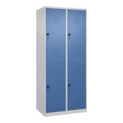 C+P Doppelstock-Spind Classic PLUS, 2 Abteile, 1850x800x500mm, 7035/5023 Verschluss Sicherheits-Drehriegel
