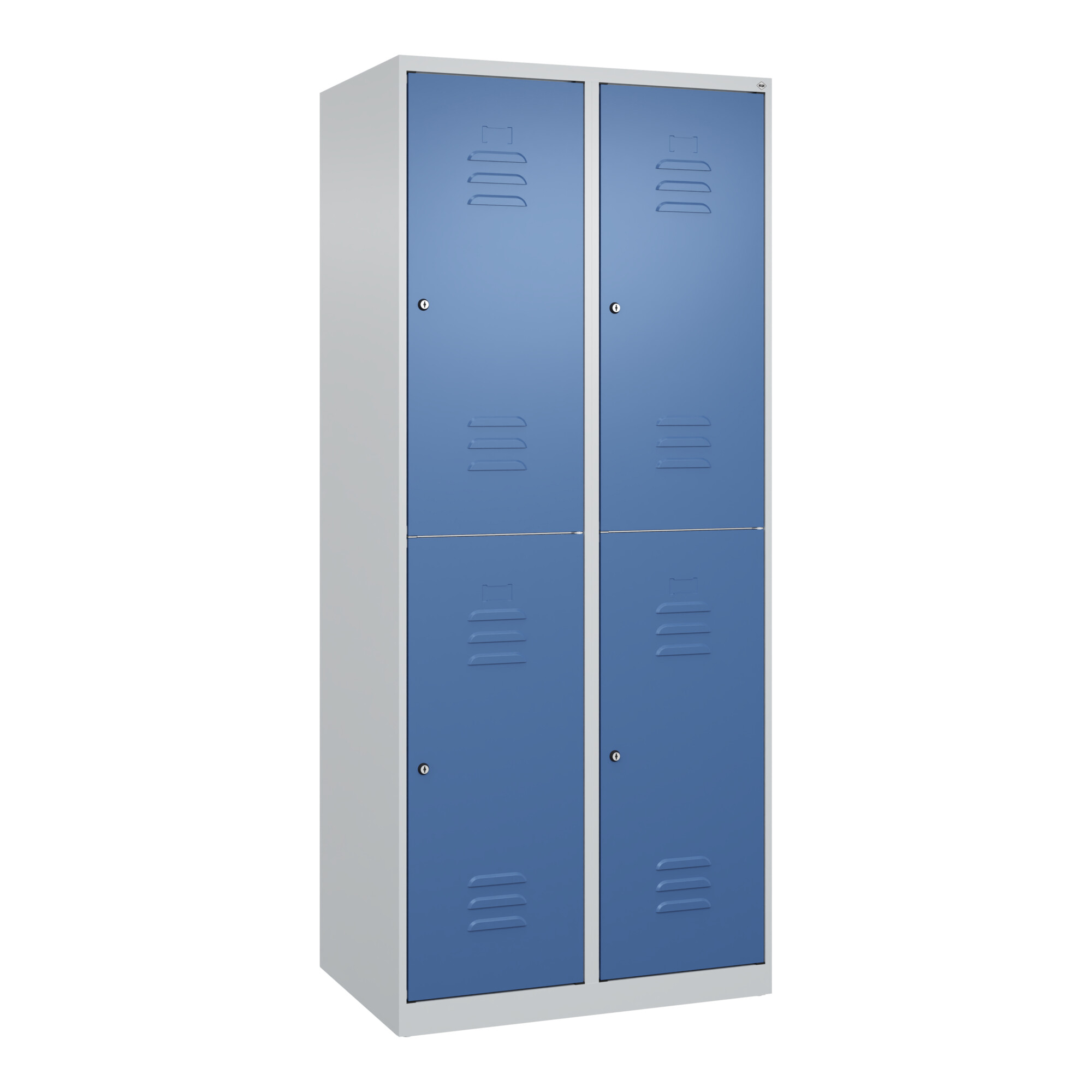C+P Doppelstock-Spind Classic PLUS, 2 Abteile, 1850x800x500mm, 7035/5023 Verschluss Zylinderschloss ; C + P Möbelsysteme