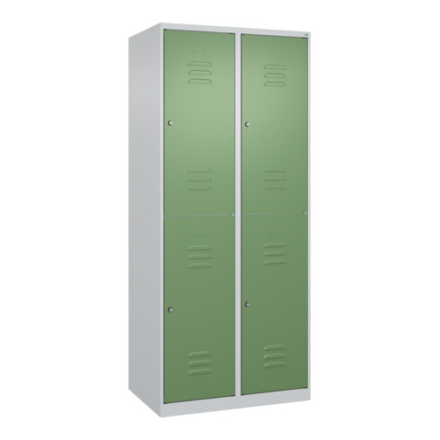 C+P Doppelstock-Spind Classic PLUS, 2 Abteile, 1850x800x500mm, 7035/6011 Verschluss Zylinderschloss