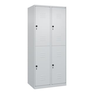 C+P Doppelstock-Spind Classic PLUS, 2 Abteile, 1850x800x500mm, 7035/7035 Verschluss Sicherheits-Drehriegel
