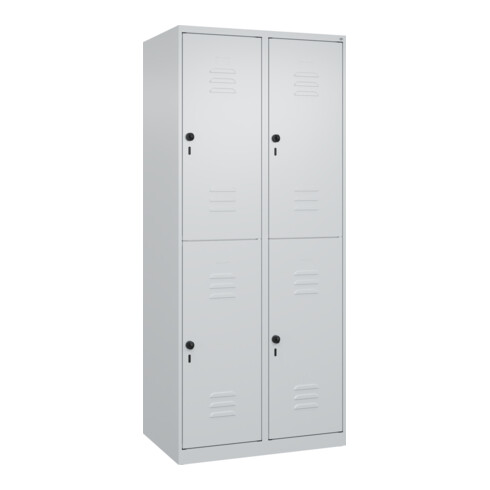 C+P Doppelstock-Spind Classic PLUS, 2 Abteile, 1850x800x500mm, 7035/7035 Verschluss Sicherheits-Drehriegel