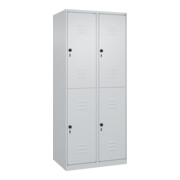 C+P Doppelstock-Spind Classic PLUS, 2 Abteile, 1850x800x500mm, 7035/7035 Verschluss Sicherheits-Drehriegel