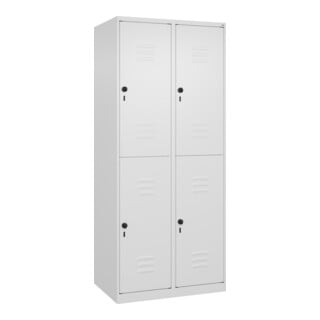 C+P Doppelstock-Spind Classic PLUS, 2 Abteile, 1850x800x500mm, 9016/9016 Verschluss Sicherheits-Drehriegel