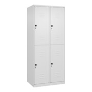 C+P Doppelstock-Spind Classic PLUS, 2 Abteile, 1850x800x500mm, 9016/9016 Verschluss Sicherheits-Drehriegel